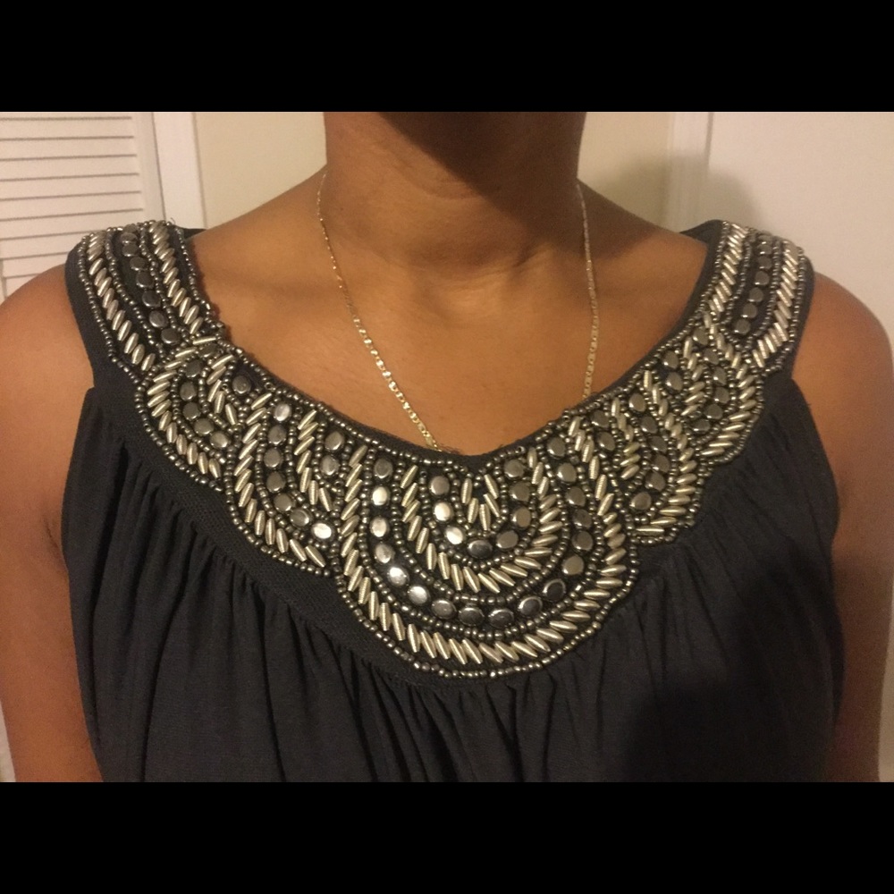 Embellished Neckline Maxi Dress - Picture 2 of 5